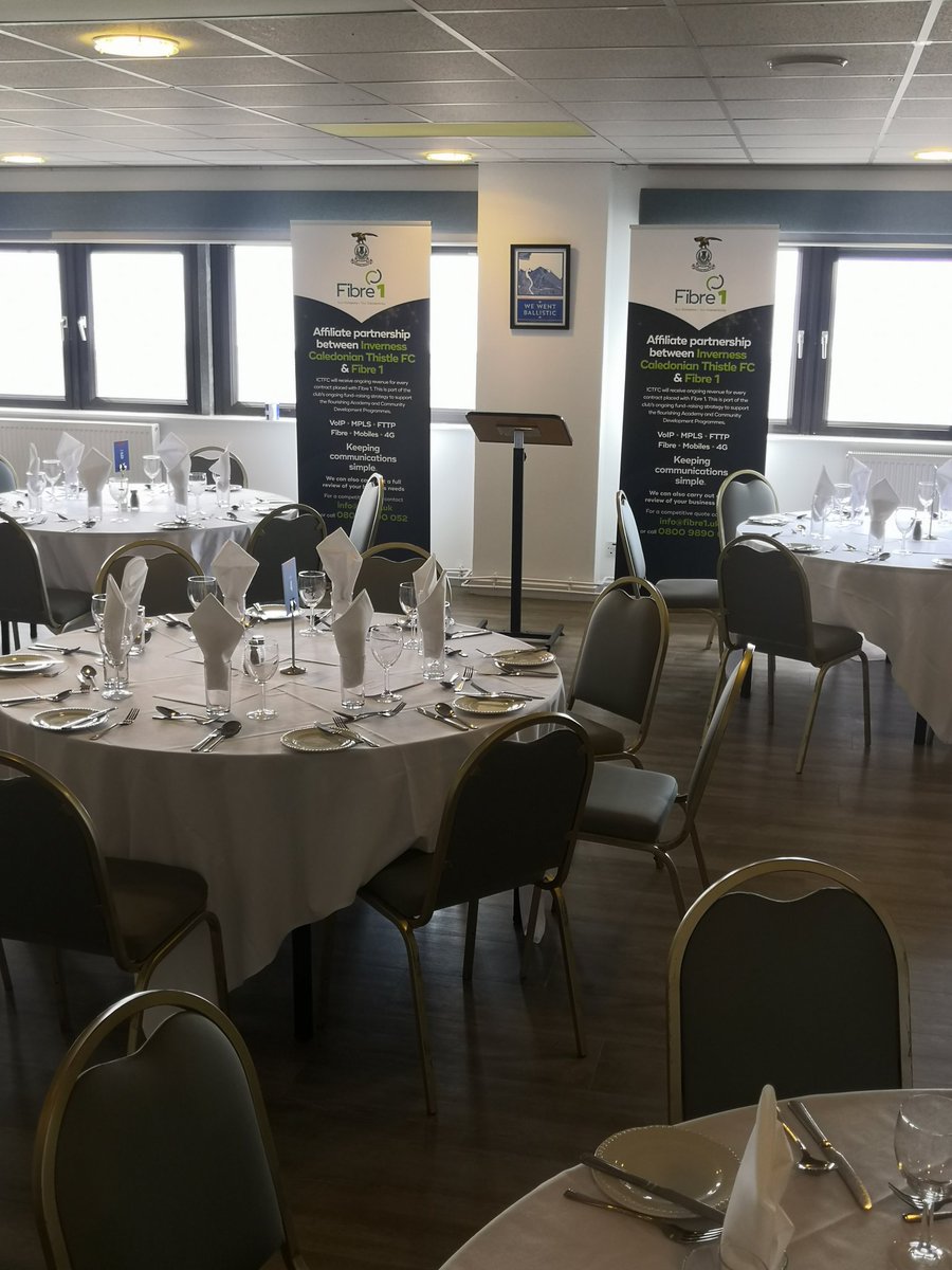 The Highlander Suite being readied for game day at <a href="/ICTFC/">Inverness Caledonian Thistle FC</a>. Anticipating watching Caley Thistle putting on a show #hospitality #support #TogetherNess #football