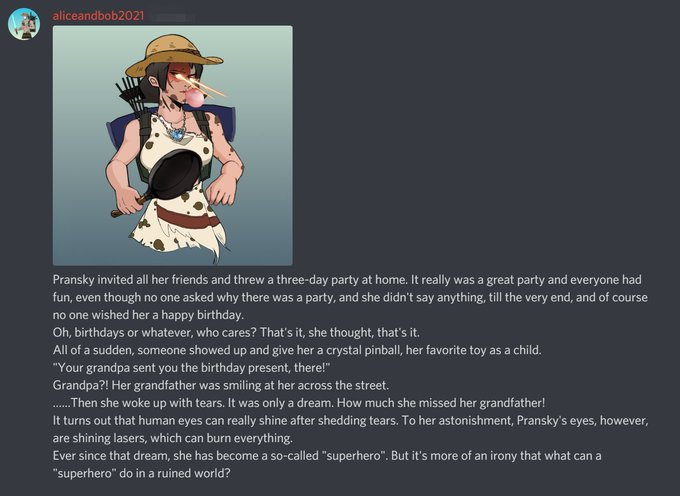 CryptoMD826's tweet photo. 3rd episode of the story of Alice and Bob. 
Join us 👉https://t.co/UXLcoBLCyh

Hope to be promoted.@pranksy @KosherPlug @crypto888crypto @cometwtf @Artchick @CoinGurruu 
 
#NFT #Worldview #StoryofAliceandBob #Metaverse #NFTProject https://t.co/smwHTnxwcW