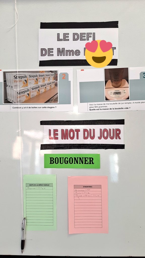 HatierNordOuest's tweet photo. J'😍 l'idée ! Dans cette école de #Colombes un défi #maths à relever chaque jour 💪 et le mot du jour pour enrichir son #vocabulaire !
#cycle2 #cycle3 #école #ritualisation https://t.co/UxP87qNY2H