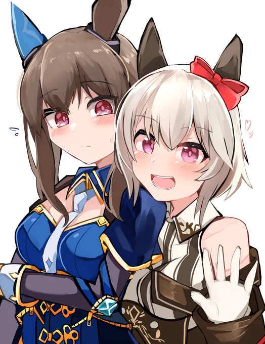 フォロワーさんに頼まれてたカレアヤ描けました
#ウマ娘 