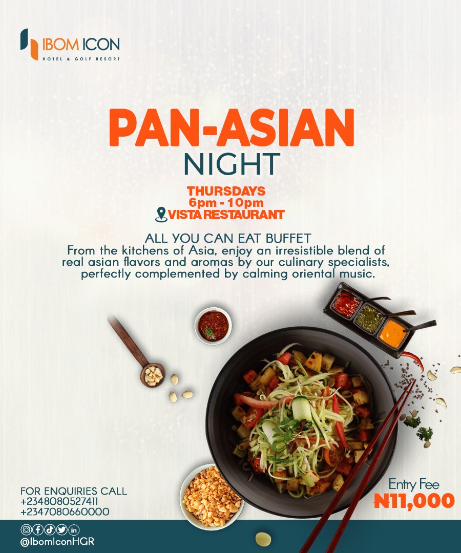 tonyeminue's tweet image. Not every time, Eba, Akpu, Poundo, Amala, Semo, Ayan Ikpang and their cousins. We #IIHGRPeople should try some Asian recipe @ the #PanAsianNight happening @ibomiconhgr from 6pm-10pm for just ₦11K. What's up?