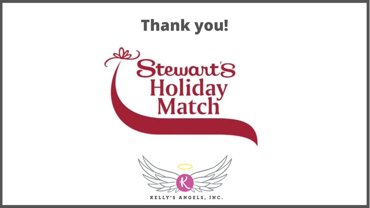 KellysAngelsInc's tweet photo. Kelly's Angels is proud to have been awarded a
#HolidayMatch from @StewartsShops! We will use the funding to help Capital Region children facing grief and adversity to smile. If you want to help our cause, sign up for the #ML5K.
https://t.co/FJAOaHL1OJ https://t.co/bdNm1h0RxZ