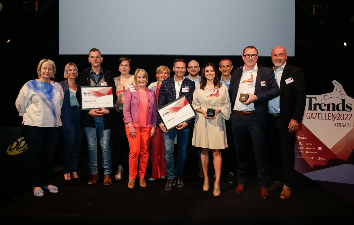 Deze week was de provincie Limburg aan de beurt voor de uitreiking van de Trends Gazellen. De bedrijven die in Limburg de grootste groei boekten zijn Haru Tools &amp; Services , Cyclis Bike Lease &amp; Trixxo Jobs. Proficiat! #TRGA22 
Foto: Koen Fasseur