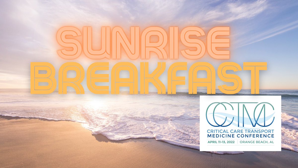 ASTNA2's tweet photo. Join #ASTNA for a #sunrisebreakfast on Tuesday, April 12, from 7:00-8:00 am in Voyagers. All #CCTMC2022 attendees are welcome!
Register>https://t.co/YPz4KqQQGp
#flightnurses #transportnursing #airmedical #airambulance #criticalcaretrasnport #HEMS #firstresponders #airICU #CCTMC https://t.co/lguT8VblPT