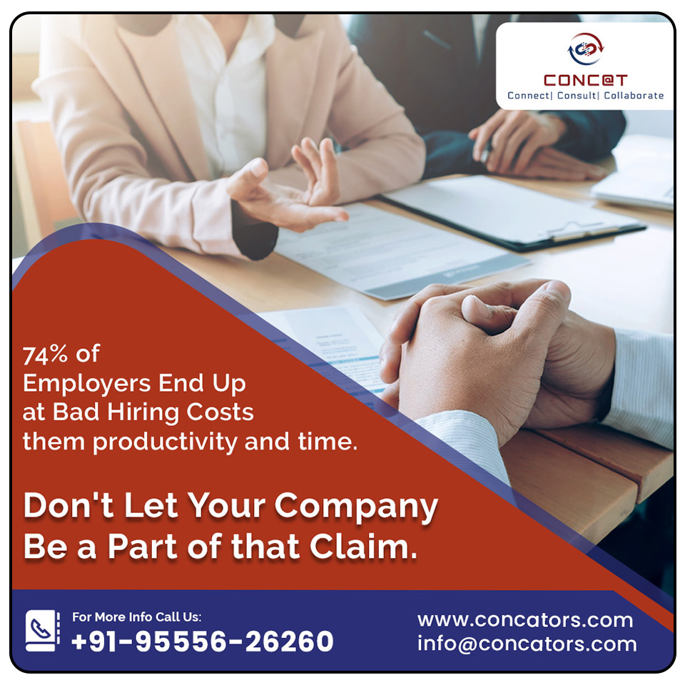 Concators's tweet photo. The average wastage due to #hiring the wrong person for a job is more than 10 lacs every year. And with lengthy hiring models, the loss is even more for many organizations. #Concat eliminates the risk of wrong hiring and helps you #hire the #rightcandidate less time and #cost. https://t.co/23AV0swnmv