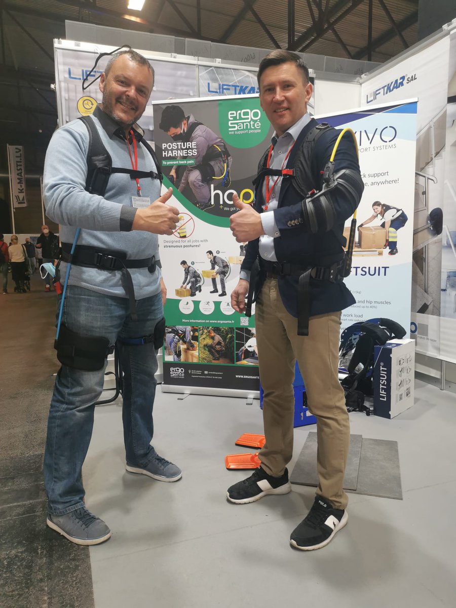 Ergosante's tweet photo. Ergosanté et Arnaud Declomesnil, son directeur commercial, sont présents au Salon House de #Riga, en #Lettonie, aux côtés d'#Hartico OÜ, nouveau distributeur des produits Ergosanté - dont le harnais de posture HAPO - pour les pays baltes ! 🇱🇻
#exosquelette #exoskeleton https://t.co/mQKrlxqVnn