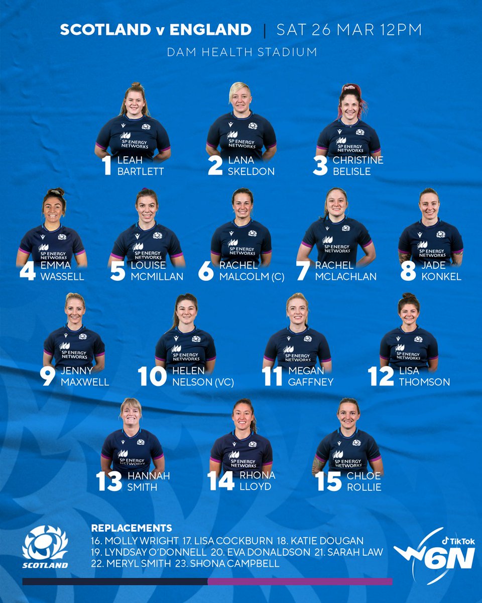 Experienced centre Hannah Smith comes into the <a href="/Scotlandteam/">Scottish Rugby</a> starting XV to take on <a href="/EnglandRugby/">England Rugby</a> in the <a href="/Womens6Nations/">Guinness Women's Six Nations</a> opener after suspension - <a href="/SarahLawRugby/">Sarah Law</a> is on bench where <a href="/LyndsayOD/">Lyndsay O'Donnell</a>, who could earn a first cap in five years, and uncapped <a href="/Meryl__Smith/">Meryl</a> are added