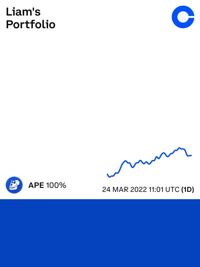 Cleavoss's tweet photo. I believe this coin is going a long long way in the internet space and going to impact the way NFT’s are used in the future. In ⁦@apecoin⁩ we trust. #crypto #cryptocurrency #nft https://t.co/8EhSBodhkH