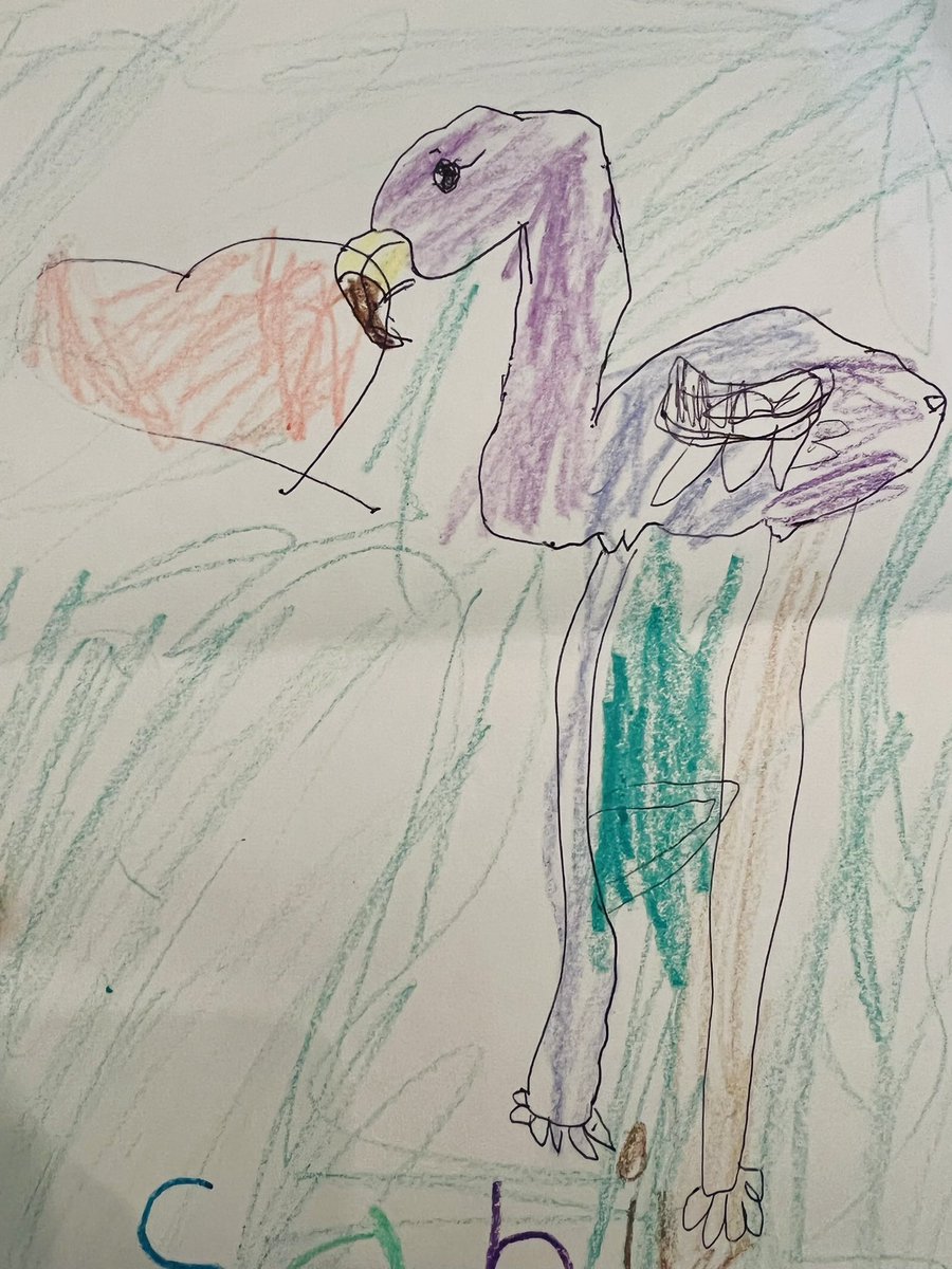 GM NFT friends! Sani trying her hand at a flamingo yesterday ☺️ Have a day filled with ❤️ #nft #NFTKids