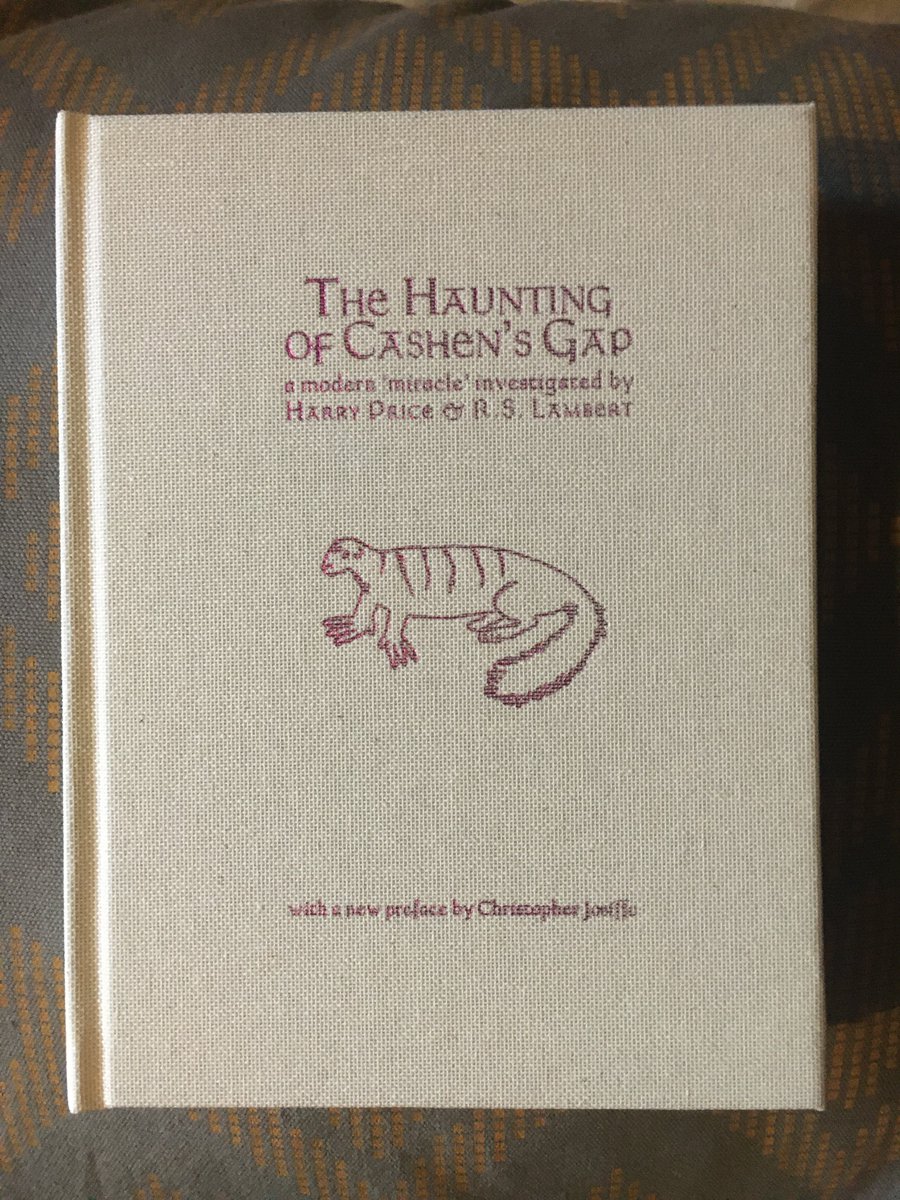 ChrisJosiffe's tweet image. Now available for pre-order at @GuillemotPress, Haunting of Cashen&apos;s Gap (Price &amp;amp; Lambert&apos;s 1936 #GeftheTalkingMongoose investigation, inc. original photos). Just £14, with splendid cloth binding &amp;amp; FANTASTIC mongoosey endpapers by illustrator @GuntonRia guillemotpress.co.uk/nonfiction/gef