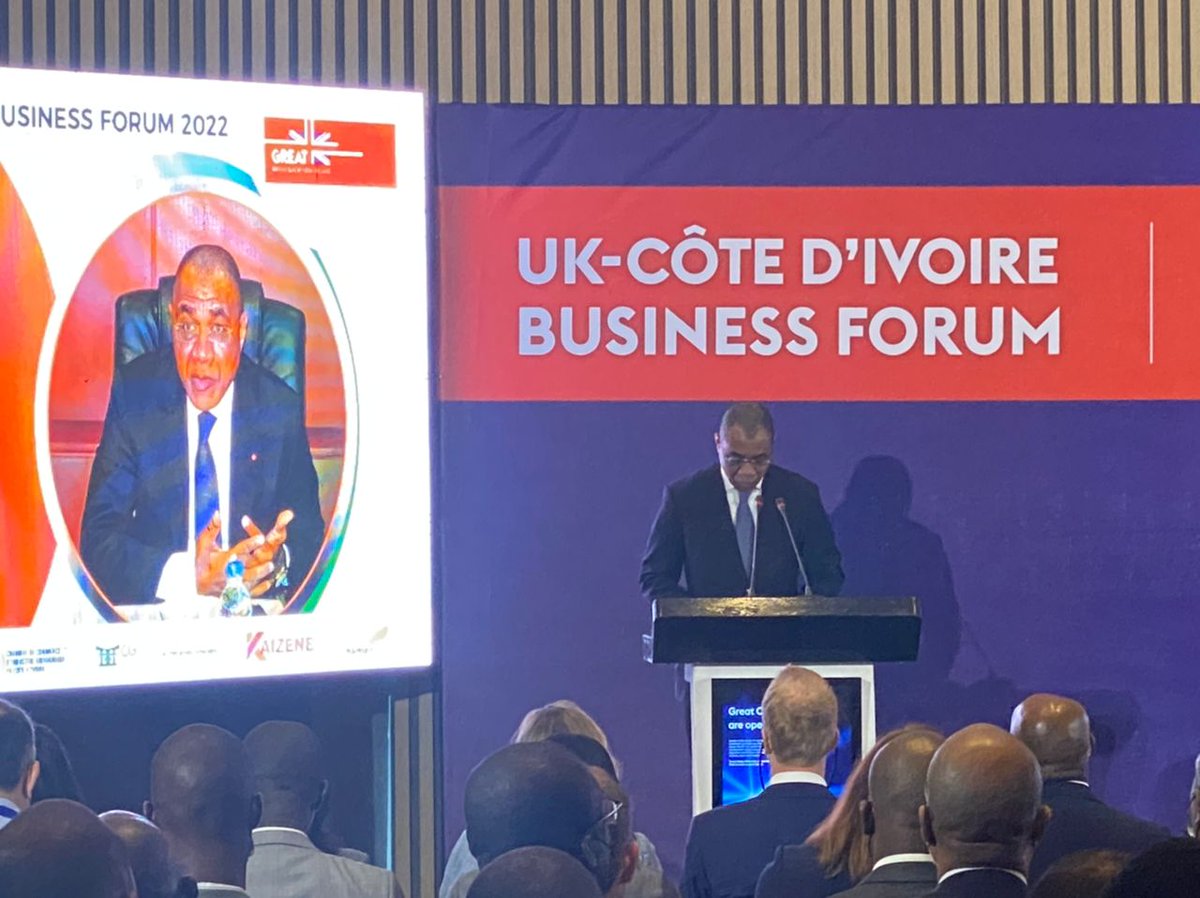 UKinCotedIvoire's tweet photo. Les entreprises🇬🇧 en 🇨🇮 ont un potentiel énorme, nous devons dc œuvrer à accroitre les échanges commerciaux entre nos 2 pays.
Il n'y a aucune raison pour les investisseurs 🇬🇧 de ne pas investir en 🇨🇮, la langue n'est guère une barrière. Adama Coulibaly #MINEF

#UKCDIBusinessForum https://t.co/3eYgY5tRQH