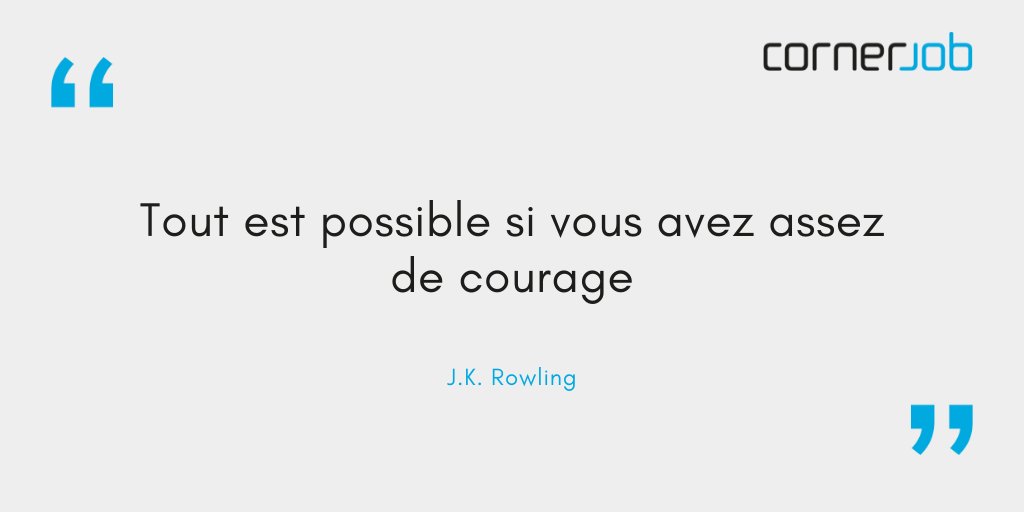 Le courage n'est pas l'absence de peur mais la capacité de la vaincre... 💪

Bon Jeudi!

#cornerjob #cornerjob_fr #phrasedujour #job #travail #motivation #quoteoftheday