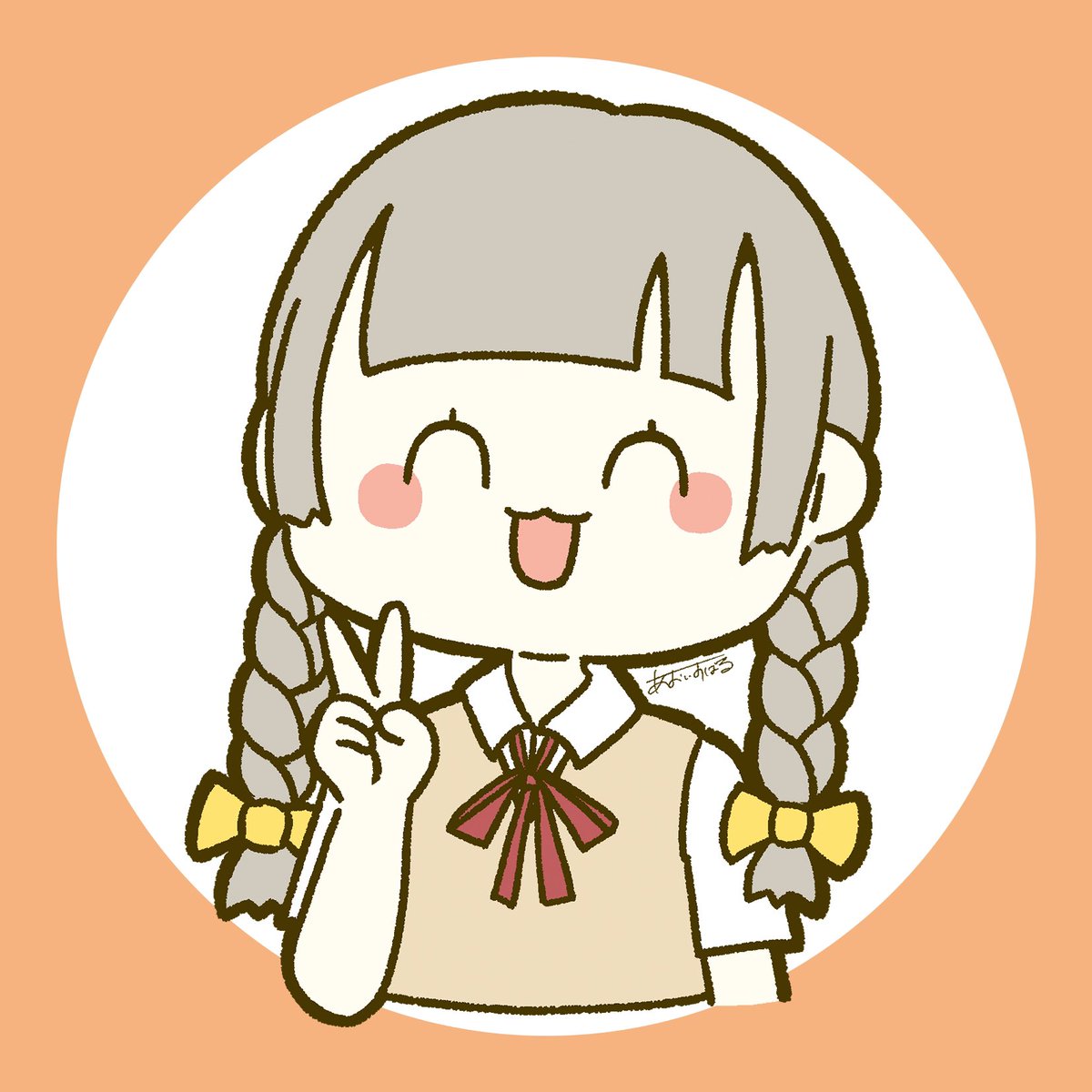 イラスト Illustration アイコン依頼 ピース W 蒼井すばる Illustratorのイラスト