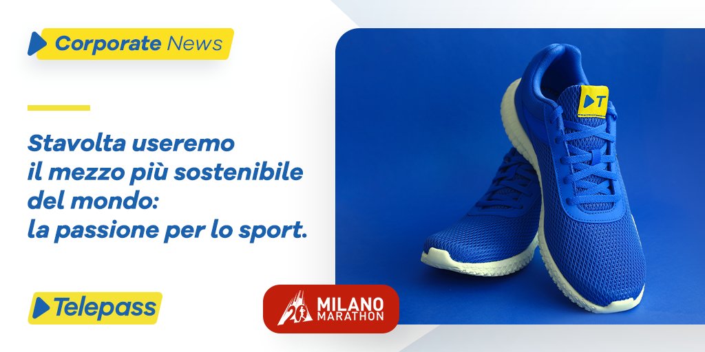 Telepass (@telepass) on Twitter photo Siamo #TitleSponsor alla <a href="/milanomarathon/">MilanoMarathon</a>, evento dedicato allo sport e alla riscoperta della città e dei suoi spazi, proprio come facciamo, ogni giorno, insieme ai nostri clienti e alla mobilità sostenibile di #Telepass. Scopri di più: lnkd.in/gVSn8pRv
#TelepassPerLoSport Siamo #TitleSponsor alla <a href="/milanomarathon/">MilanoMarathon</a>, evento dedicato allo sport e alla riscoperta della città e dei suoi spazi, proprio come facciamo, ogni giorno, insieme ai nostri clienti e alla mobilità sostenibile di #Telepass. Scopri di più: lnkd.in/gVSn8pRv
#TelepassPerLoSport
