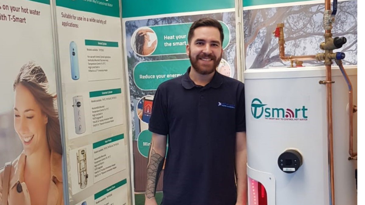 AdvancedWaterCo's tweet photo. We are with our friends at @TeslaUK today and tomorrow at the @HBR_Show!
Pop in to Stand B121 to say hello to Lewis, who is excited to tell you about the brand new Telford T-Smart Cylinder! #nec #HBRshow22 #tesla #telford #tsmart https://t.co/yknLNKxkkE