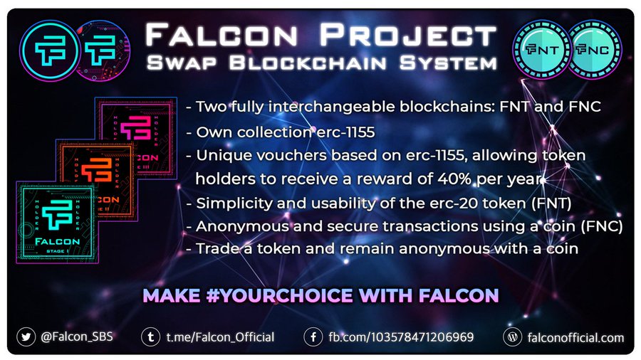 masarya77's tweet photo. @altcryptocom @Falcon_SBS is wonderfull because this project is based on 3 main products: ERC-20/BEP-20 token (FNT), privacy coin (FNC) and NFT vouchers of the ERC-1155 standard.lets making money with $FNT. Visit http:https://t.co/qJV1Ii752m 

#Falcon_SBS , #FNT, #Falcon, #FNC, #yourchoice https://t.co/LvCTRDVeh7