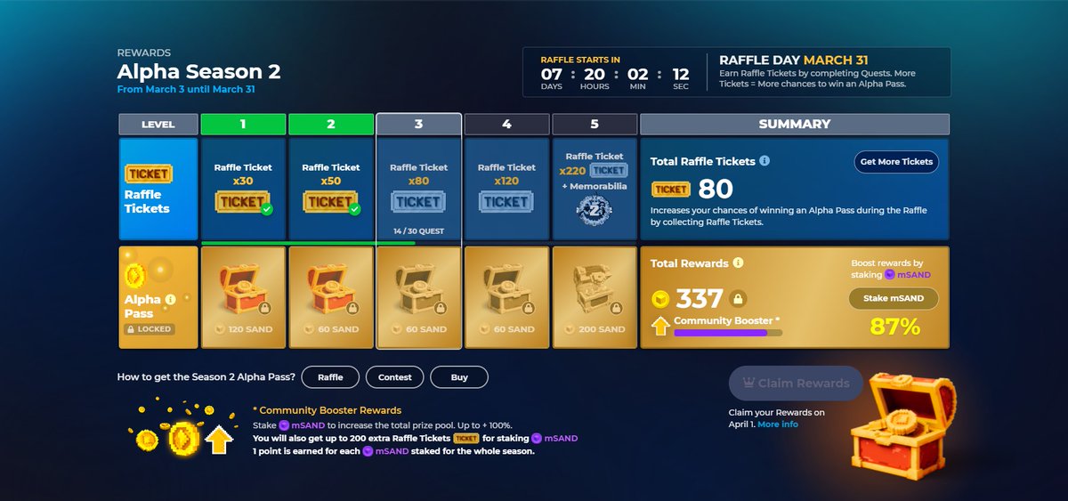 McmichaelTania's tweet photo. @TheSandboxGame I just participated in the daily #SandboxAlphaS2Contest for a chance to earn up to 1,000 $SAND! Starting March 22 - Ticket Day. Check out my screenshot below!
👇 #SandboxAlphaS2 https://t.co/eRZnQHOWxk