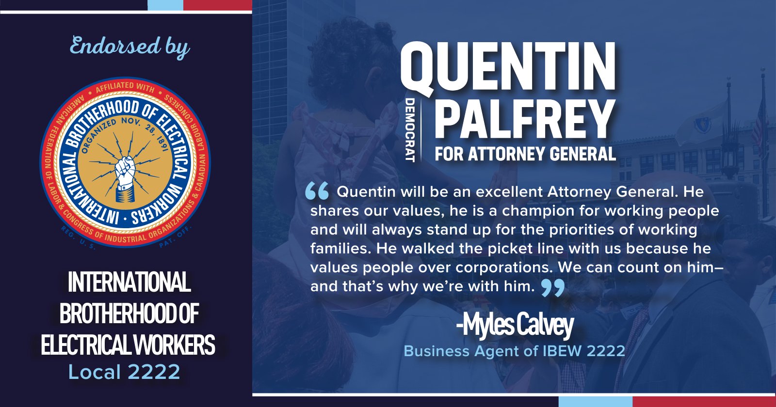 Quentin Palfrey on Twitter "I am so proud to receive the endorsement