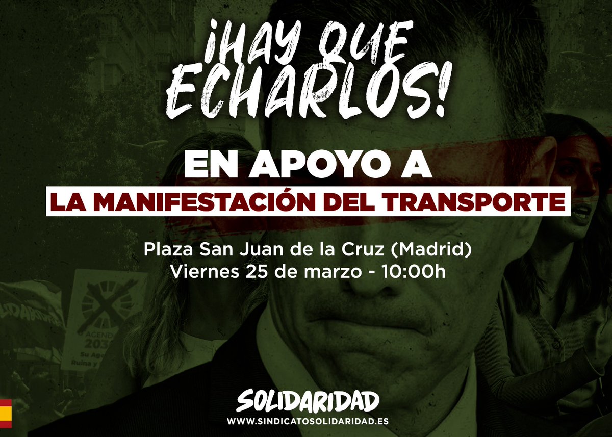 solidaridad_esp's tweet photo. Mañana estaremos apoyando la manifestación de transportistas en Madrid.🚛 

Rendirse no es una opción.
#HayQueEcharlos https://t.co/nAQ6DOQPQO