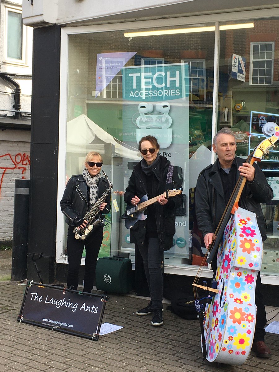 This Saturday, The Laughing Ants will be playing on Chesham High Street. This happy trio of Sax, Tenor Guitar &amp; Double Bass play fun, jazzy covers for all occasions. 

Thanks to the #WelcomeBackFund for funding this entertainment via <a href="/econdevbucks/">Buckinghamshire Council Economic Development Team</a> 
#WelcomeBackBucks