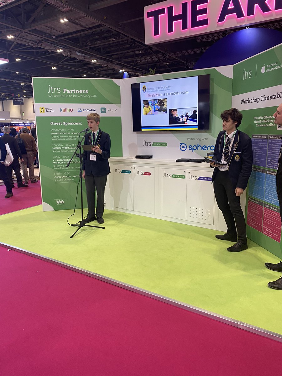 Alfie and Alex are doing an amazing job presenting at the <a href="/jtrsltd/">JTRS</a> stand at <a href="/Bett_show/">Bett Global</a>  Well done!
