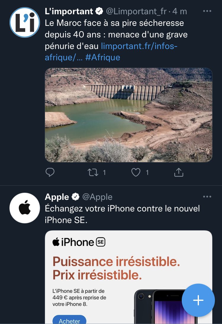 Bel enchaînement dans mon fil Twitter 👏🏻🙄 #changementClimatique #sobriete