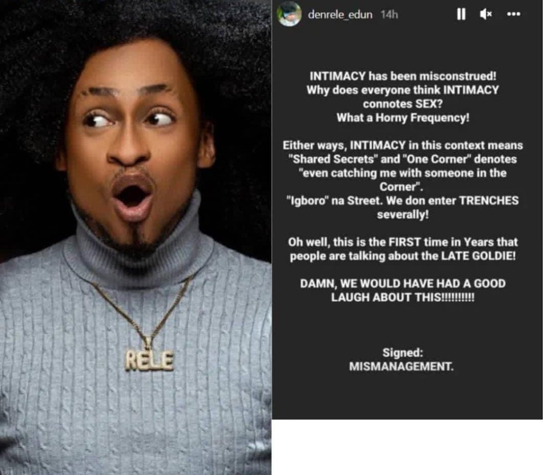 UPDATE: Denrele Edun denies having sex with late Goldie. Says he was misconstrued in the interview after the backlash from Nigerians. What do you think? 🤔