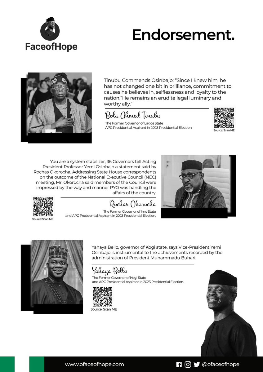 OFaceofHope's tweet photo. Professor Yemi Osinbajo is capable and competent to lead this great nation in good faith. Let's join hand to support him in 2023 Presidential Election. #Osinbajo2023 #pyo #yorun #APCNationalConvention https://t.co/zP184T33Q4