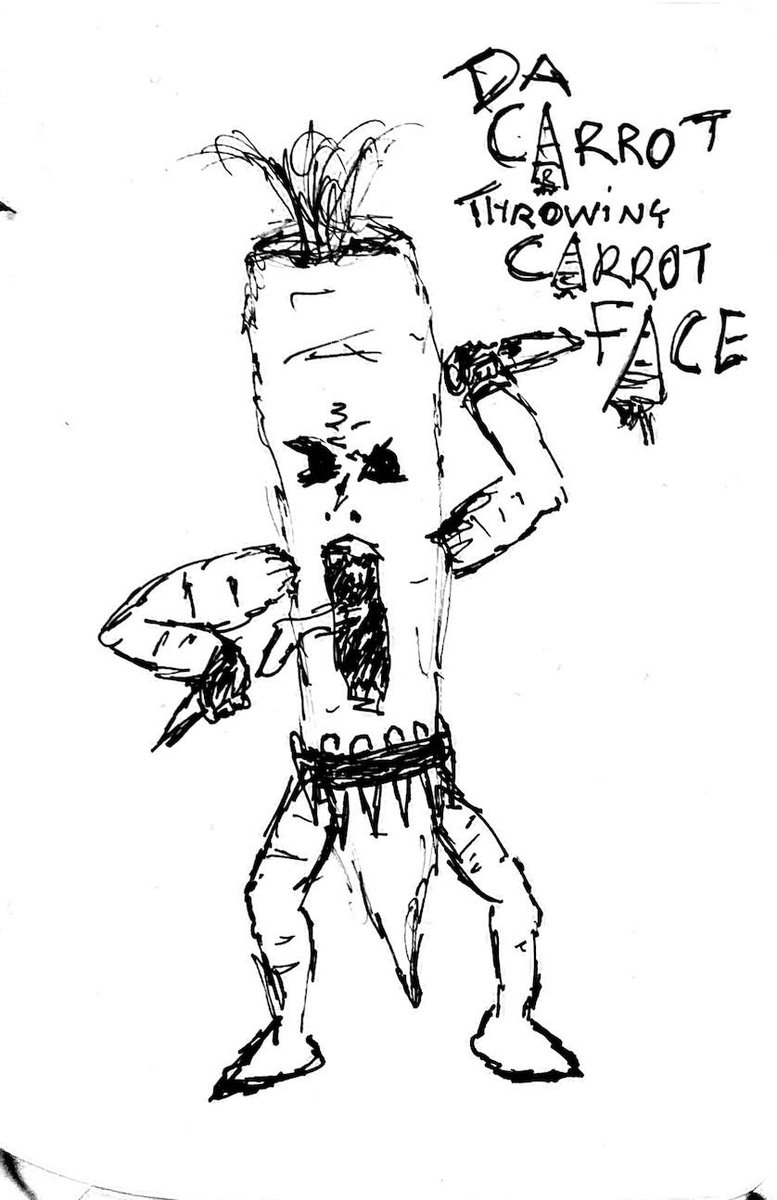 DanAllenFilms's tweet photo. Here’s DA CARROT THROWING CARROT FACE to brighten your day . #MonsterADay https://t.co/3EzQyciCIx