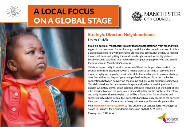 If you have seen the recent advert for the Strategic Director Neighbourhoods role at <a href="/ManCityCouncil/">Manchester City Council</a> and would like to find out more about the role before submitting your application please get in touch. You can visit manchester-sd.co.uk or you can call us on 0207 7976 3311