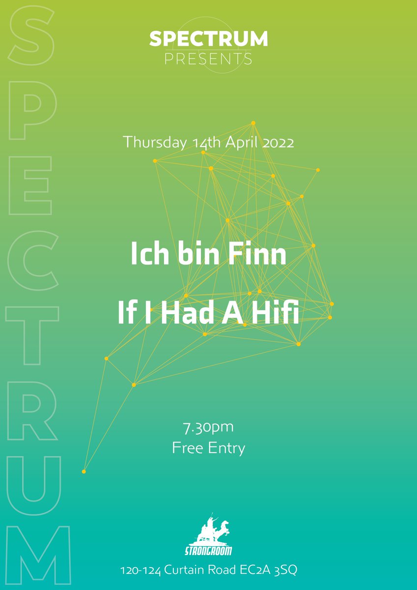 SpectrumGigs (@spectrumgigs) on Twitter photo Our next show is only 3 weeks away, gosh that came round fast! Joining us at <a href="/StrongroomBar/">Strongroom Bar</a> on 14th April will be the fantastic <a href="/ichbinfinn/">Ich bin Finn</a> and <a href="/ifihadahifiband/">ifihadahifi</a> - we're very excited! facebook.com/events/1165907… Our next show is only 3 weeks away, gosh that came round fast! Joining us at <a href="/StrongroomBar/">Strongroom Bar</a> on 14th April will be the fantastic <a href="/ichbinfinn/">Ich bin Finn</a> and <a href="/ifihadahifiband/">ifihadahifi</a> - we're very excited! facebook.com/events/1165907…