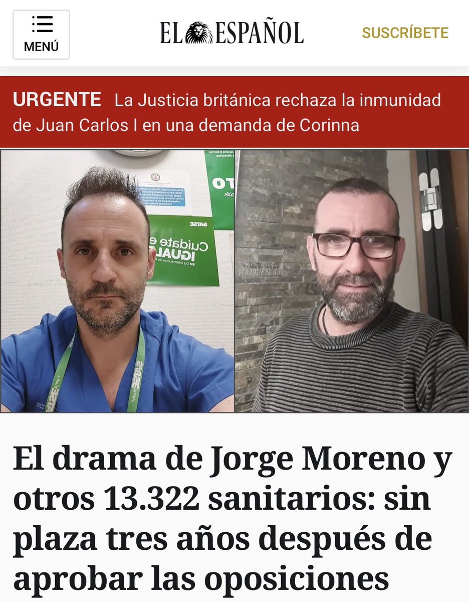 ❌PENOSO 

El drama de Jorge Moreno y otros 13.322 sanitarios: sin plaza tres años después de aprobar las oposiciones.

La Comunidad de Madrid convocó en 2018 un total de 13.322 plazas para sanitarios, pero todavía no ha resuelto el concurso.

➡️ elespanol.com/reportajes/202…