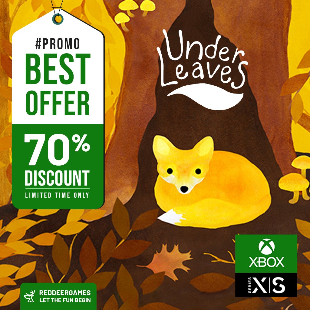 RedDeer_Games's tweet image. Hey there #xbox users! 🕹️
We&apos;ve got special promo for you!

If you are an Xbox Live Gold owner, you can get Under Leaves with...

❗❗❗-70% DISCOUNT❗❗❗

Hop in here: 👇👇👇
bit.ly/3qyKoGL

#indiegames #indiedev #indiegaming #microsoftxbox #promo #offer #discount