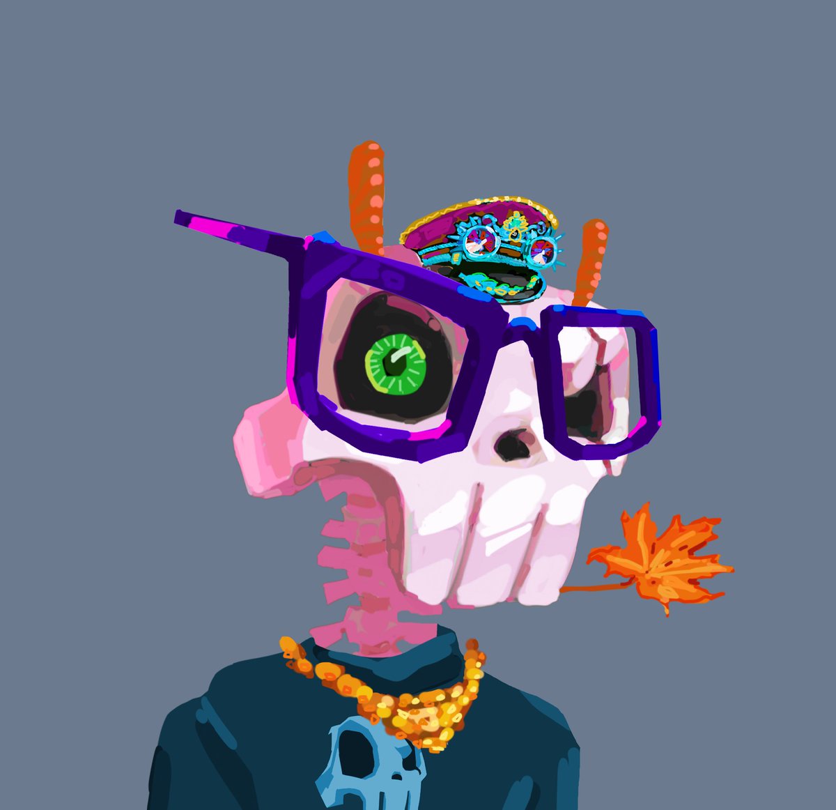 CryptoVisso's tweet image. Just got my @Skullpunks i love this art gona be my new pfp