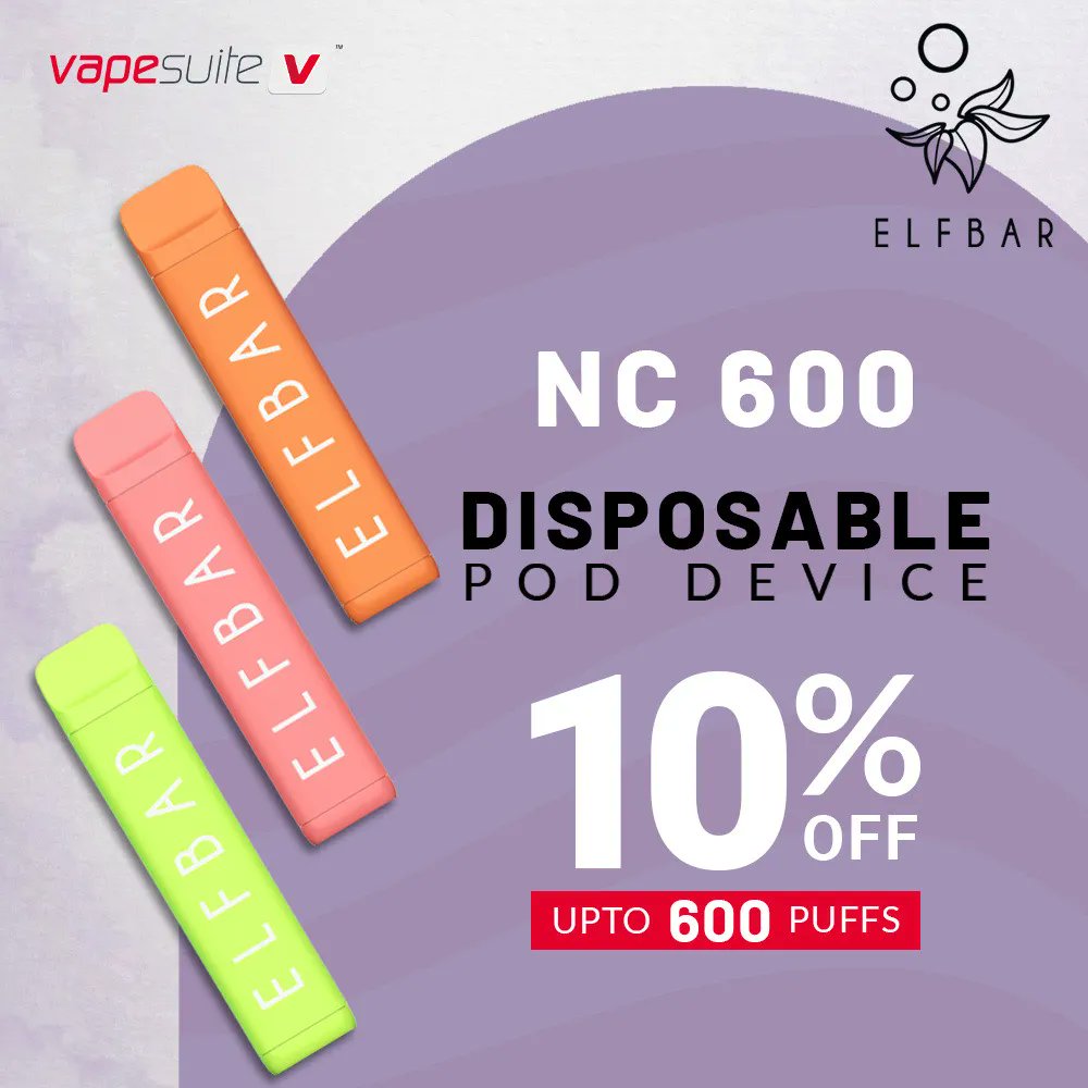 vapesuiteuk's tweet photo. Grab this stylish NC 600 Disposable Pod by Elf Bar at 10% discount, so hurry up and fill your carts 🥳🤗

https://t.co/0lcBVsrtJB

#vapelife #vapesuite #elfbar https://t.co/cQl89Eyr4y