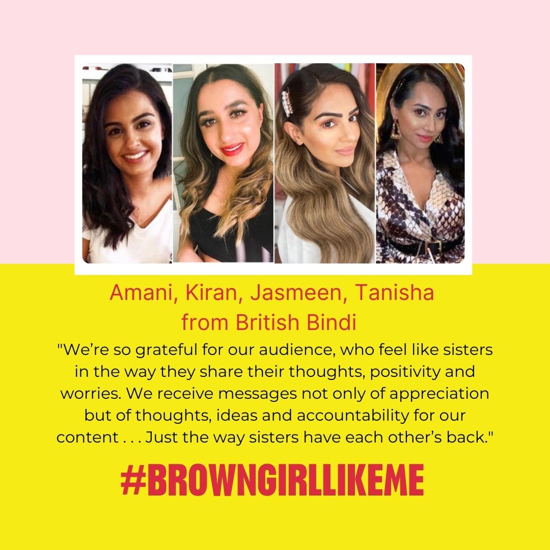 <a href="/BritishBindi/">BRITISH BINDI</a> has grown exponentially through the use of social media.💫

💞Of course, what unites their digital family is the community, that so many brown women have come together and ultimately become a #sisterhood, "Just the way sisters have their back"

#BrownGirl #Community