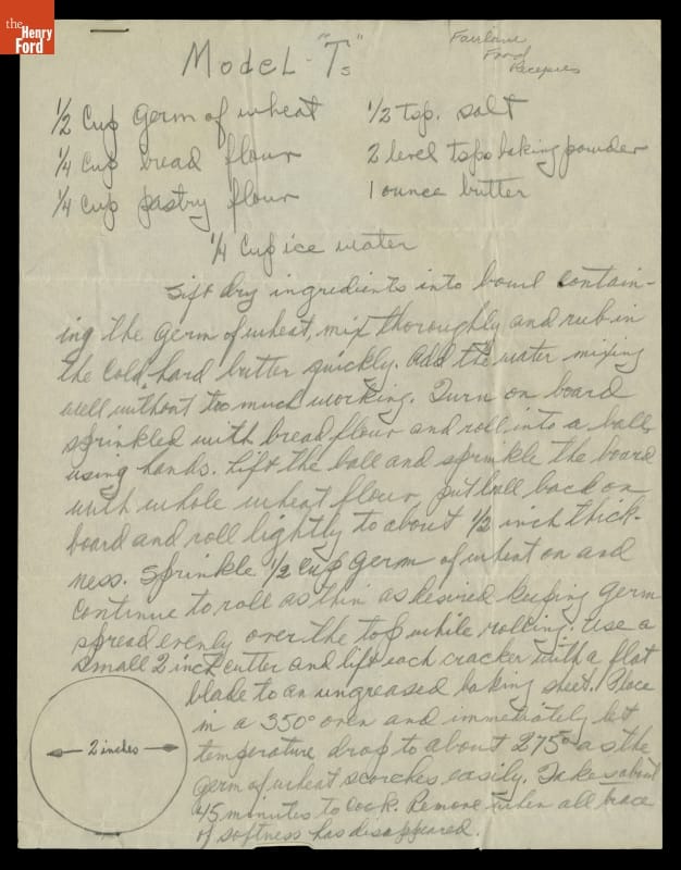 JUArchivist's tweet photo. The Fair Lane Papers contains documents representing the lives of Henry and Clara Ford, assembled after Clara died in 1950. Included in the coll was Clara's "Model T" cracker recipe. THF122376 #BensonFordRC #FindingAidFriday
Finding Aid: https://t.co/sNqcS6hhGY https://t.co/tq2Fg0Vfja