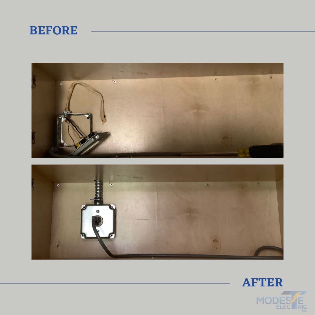 ModesteElectric's tweet image. 𝐁𝐄𝐅𝐎𝐑𝐄: Exposed Romex, extension ring used in place of an enclosed box.

𝐀𝐅𝐓𝐄𝐑: Romex enclosed in flexible conduit, electrical box enclosure installed to meet NEC requirements.

#electriciansmiami #miamielectrician #ModesteElectric