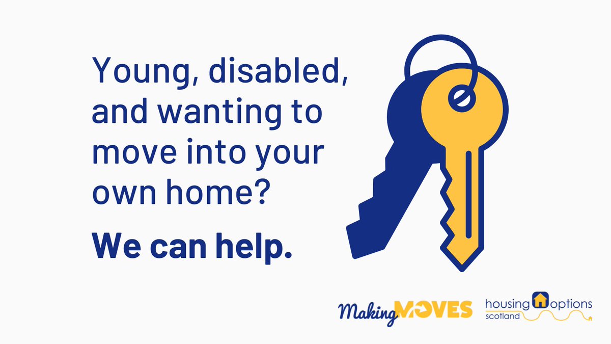 Are you a young disabled person wanting to live independently? 🔑 Housing Options Scotland's Making Moves service can offer you free individualised advice and support for as long as you need it.

📧  Get in touch: bit.ly/HOS_help