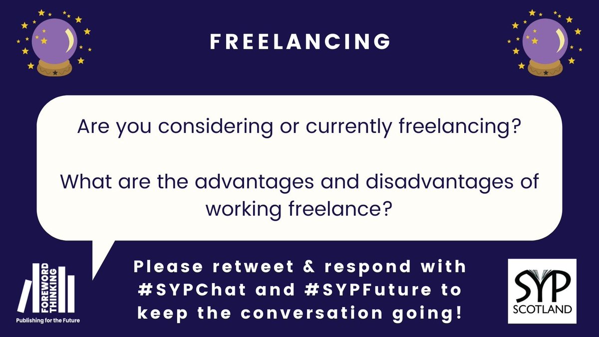 SYPScotland's tweet photo. Are you considering or currently freelancing? What are the advantages and disadvantages of working freelance? 

#SYPChat #SYPFuture https://t.co/U5Bvk0wjA3