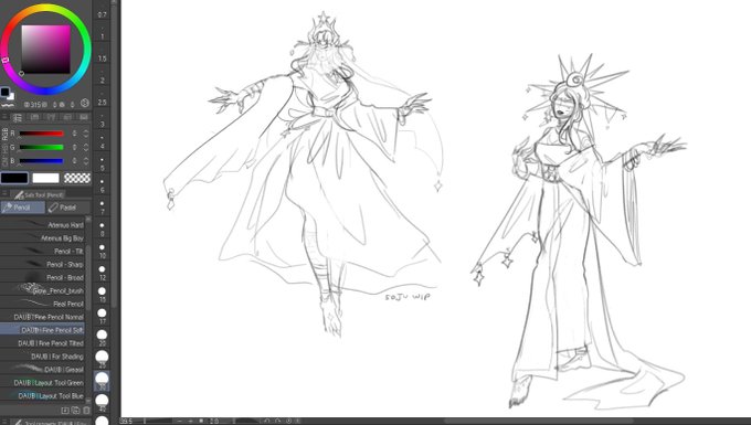 speaking of which tbh i try to limit wips from my portfolio bc i want it all to be a surprise tbh but here r some character design sketches i worked on the side : D 