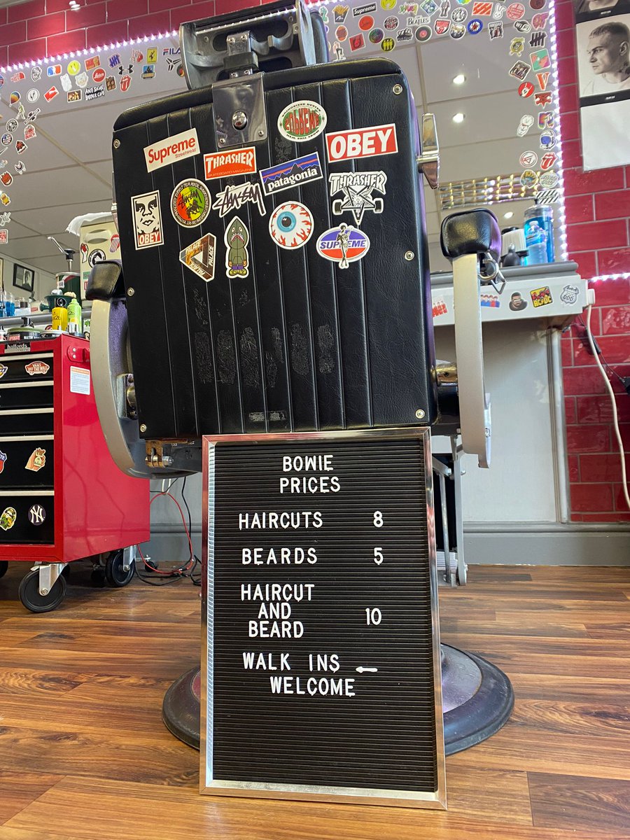 Bowie is available for walk ins.....