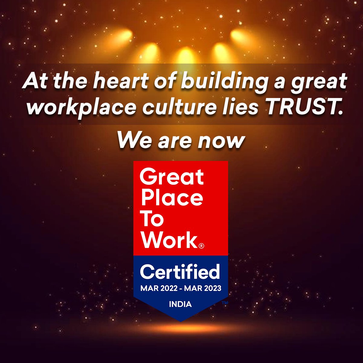 OptiSol's tweet photo. We are certified “Great Place to Work”. A very proud moment for our team.

We started OptiSol Business Solutions in 2007 with a 2 Member team. Today we are a 400 + global technology company.

#greatplacetowork #greatplacetoworkcertified #greatplacetowork2022 #teamoptisol https://t.co/56s16zWr2A