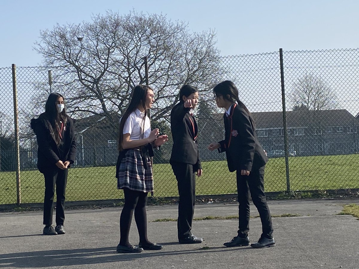 Ms_Holyoake's tweet photo. Today we took our plays out into the playground for an outdoor theatre style performance. I have never been so proud, or laughed so much, in all my life! Incredible performances of Pyramus and Thisbe ☺️ 🎭 Well done 8N2 🥳 @KCABedford https://t.co/UbsJdTmyBE