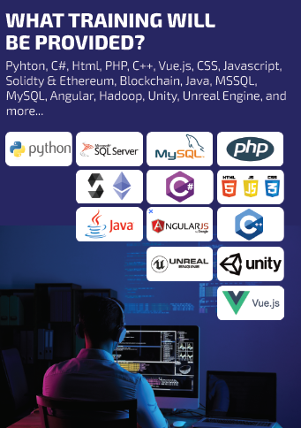 BeeInuGlobal's tweet photo. https://t.co/4MGpTmKpVG
WHAT TRAINING WILL BE PROVIDED?
Pyhton, C#, Html, PHP, C++, Vue.js, CSS, Javascript, Solidty &amp; Ethereum, Blockchain, Java, MSSQL, MySQL, Angular, Hadoop, Unity, Unreal Engine, and more... https://t.co/bkK7IhkK85