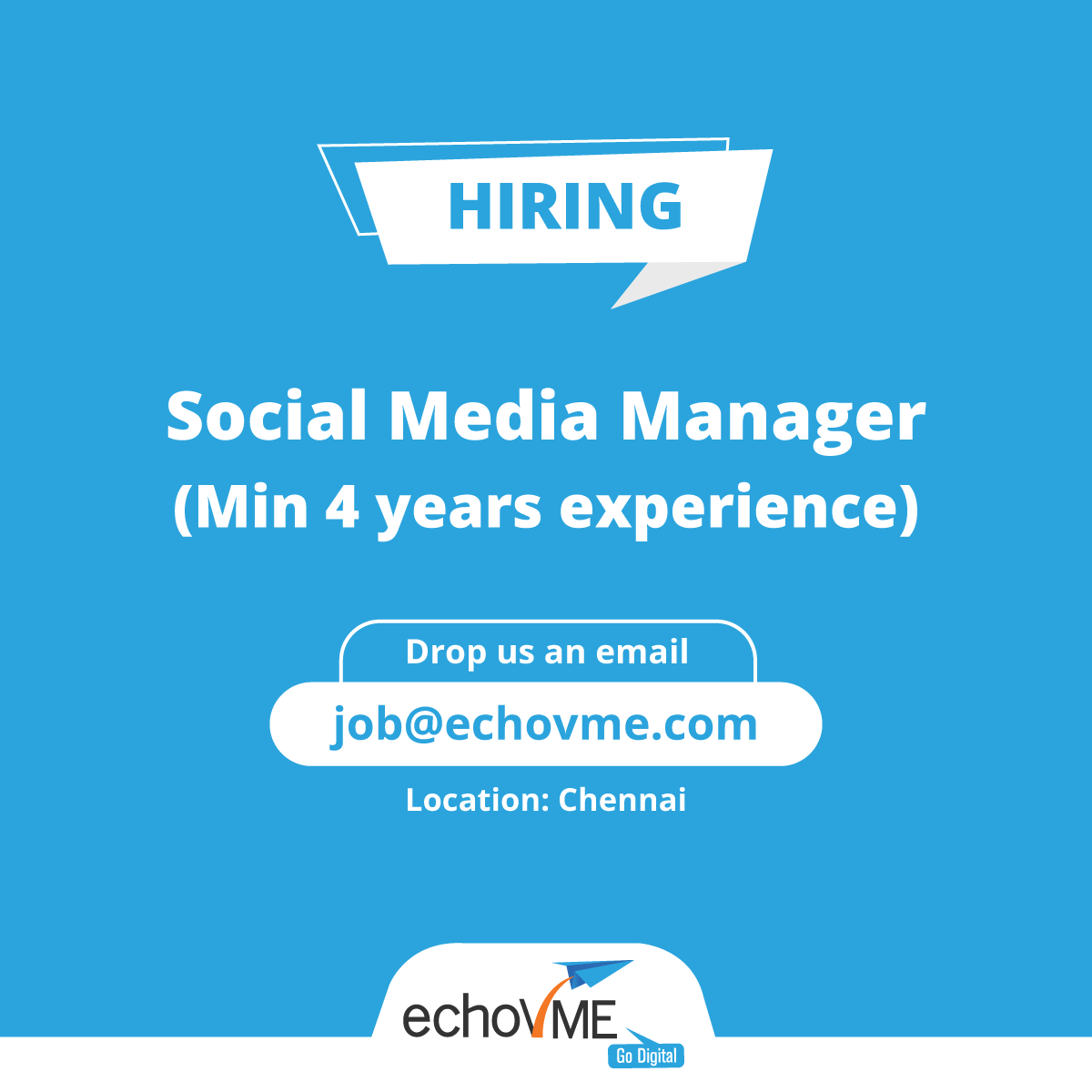 echoVME's tweet photo. Ready to manage a team full of creativity, innovation, and zeal?
Then we are looking for you!

Come, join us, and take our social media game to another level.

#echoVME #hiring #jobs #jobschennai #digitalmarketingjobs #socialmediamanager https://t.co/NnqD0lsrvw