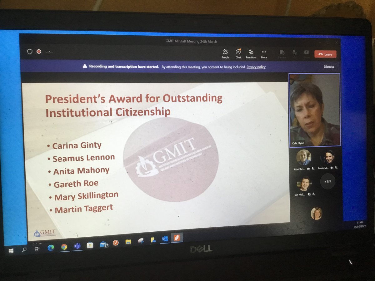 Thank you so much for such amazing comments following my tweet yday sharing that I was one of the very lucky recipients of the #PresidentsAward for #OutstandingInstitutionalCitizenship. It was announced today at the all #staffmeeting. Well done to the other recipients also.