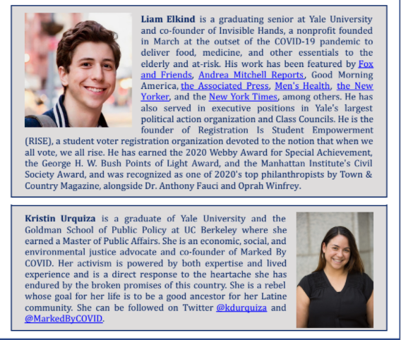YANA (@yale_nonprofit) on Twitter photo YANA's March Virtual Town Hall on 3/30 will feature two Yalies who found ways to bring about positive social change in the midst of the COVID pandemic. Hear from Kristin Urquiza of <a href="/MarkedByCovid/">đź’™#MarkedByCovid #FBLC</a> and Liam Elkind of @InvHandsDeliver.
Registration: conta.cc/3JyUPSi YANA's March Virtual Town Hall on 3/30 will feature two Yalies who found ways to bring about positive social change in the midst of the COVID pandemic. Hear from Kristin Urquiza of <a href="/MarkedByCovid/">đź’™#MarkedByCovid #FBLC</a> and Liam Elkind of @InvHandsDeliver.
Registration: conta.cc/3JyUPSi