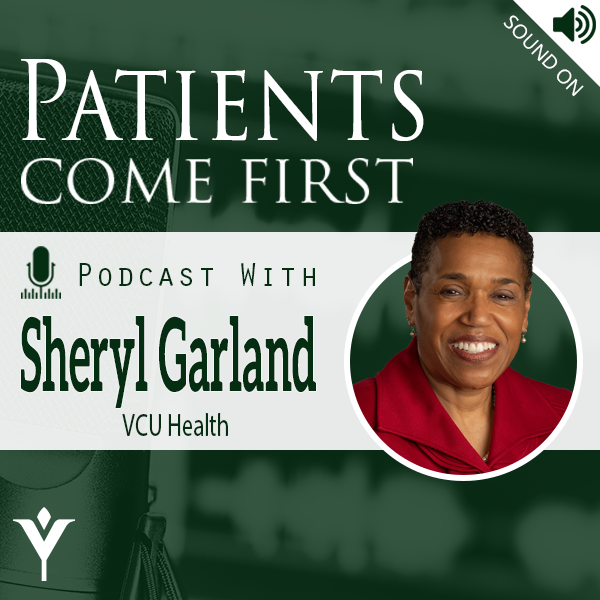 VCUHealth's tweet photo. Check out the latest episode of the @VirginiaHHA's Patients Come First Podcast - featuring Sheryl Garland, Chief Health Impact Officer at VCU Health, for a conversation about the work of the VCU Office of Health Equity. 🎧  Listen: https://t.co/fda5M7e4Hv https://t.co/p3pfgiwbGy