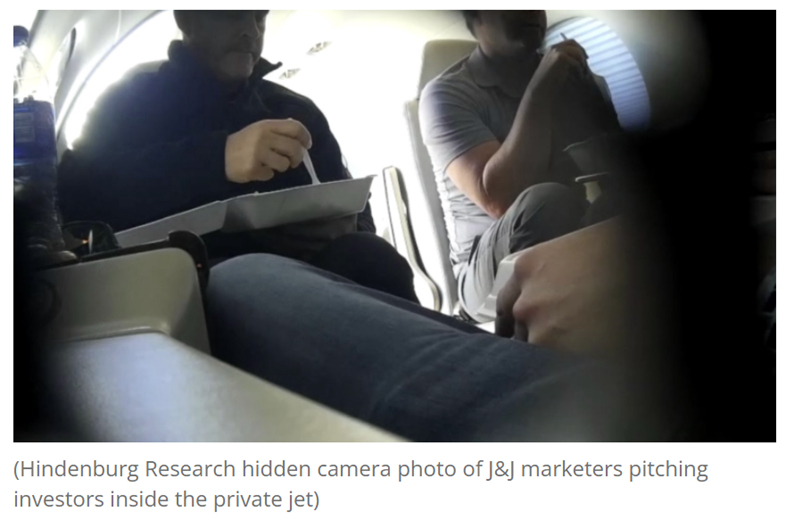 Our work included in-house research, extensive document review, and hosting key J&J marketing managers in a private jet we rented under the guise of being 'whales'. We rigged the jet with hidden video and audio recording equipment for our meeting.